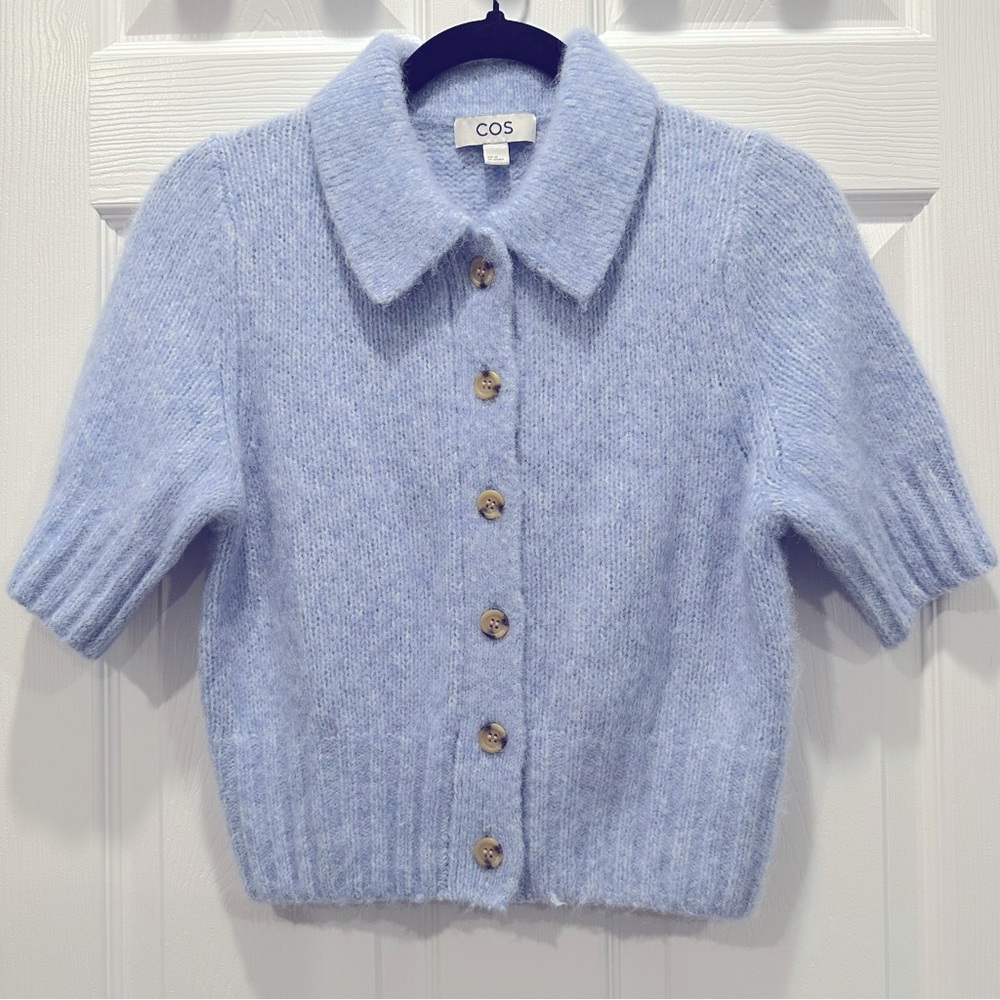 COS Light Blue Short Sleeve Cardigan